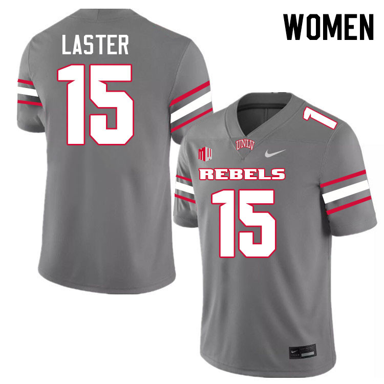 Women #15 Melvin Laster UNLV Rebels College Football Jerseys Stitched-Grey